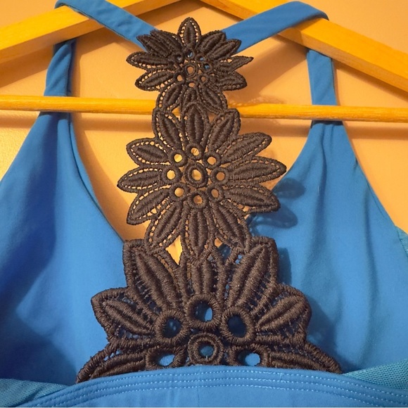 Aerie Bralette Lace Back Blue Women Size L - Picture 4 of 6